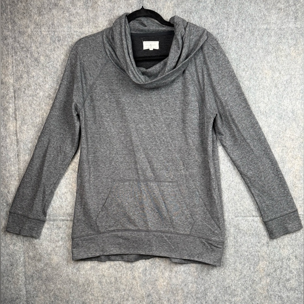 Lou & Grey Women's Size M Cotton Cowl Neck Long‎ Sleeve Soft Stretch Sweatshirt